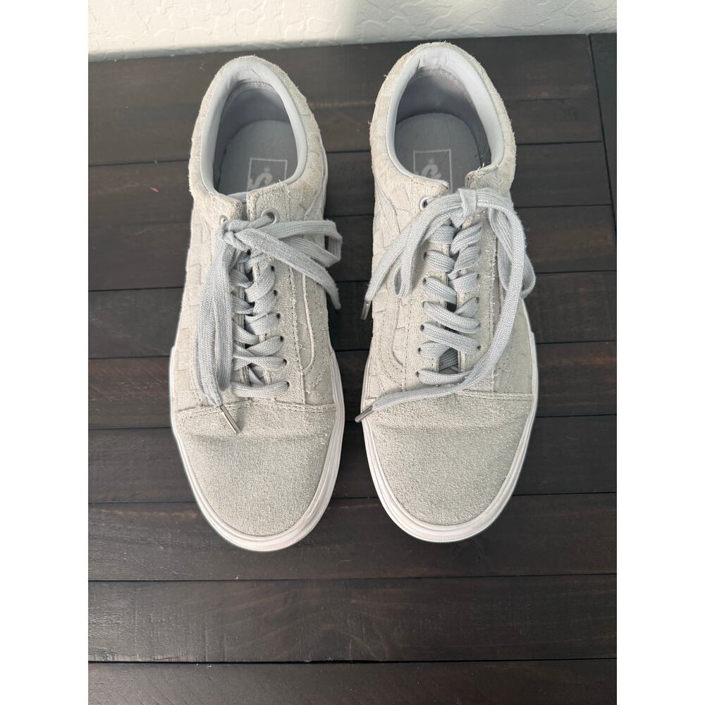 Vans Stacked Old Skool Suede Grey Checkered Lace-Up Tennis Shoes W10/M8.5